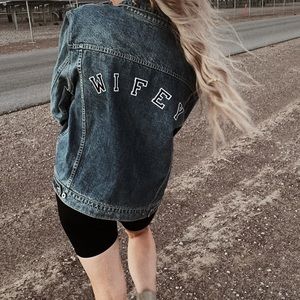 ‘WIFEY’ Jean Jacket Pilcro Anthropologie